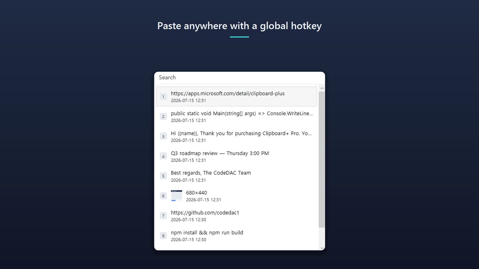 Clipboard+ for Windows Screenshots 2