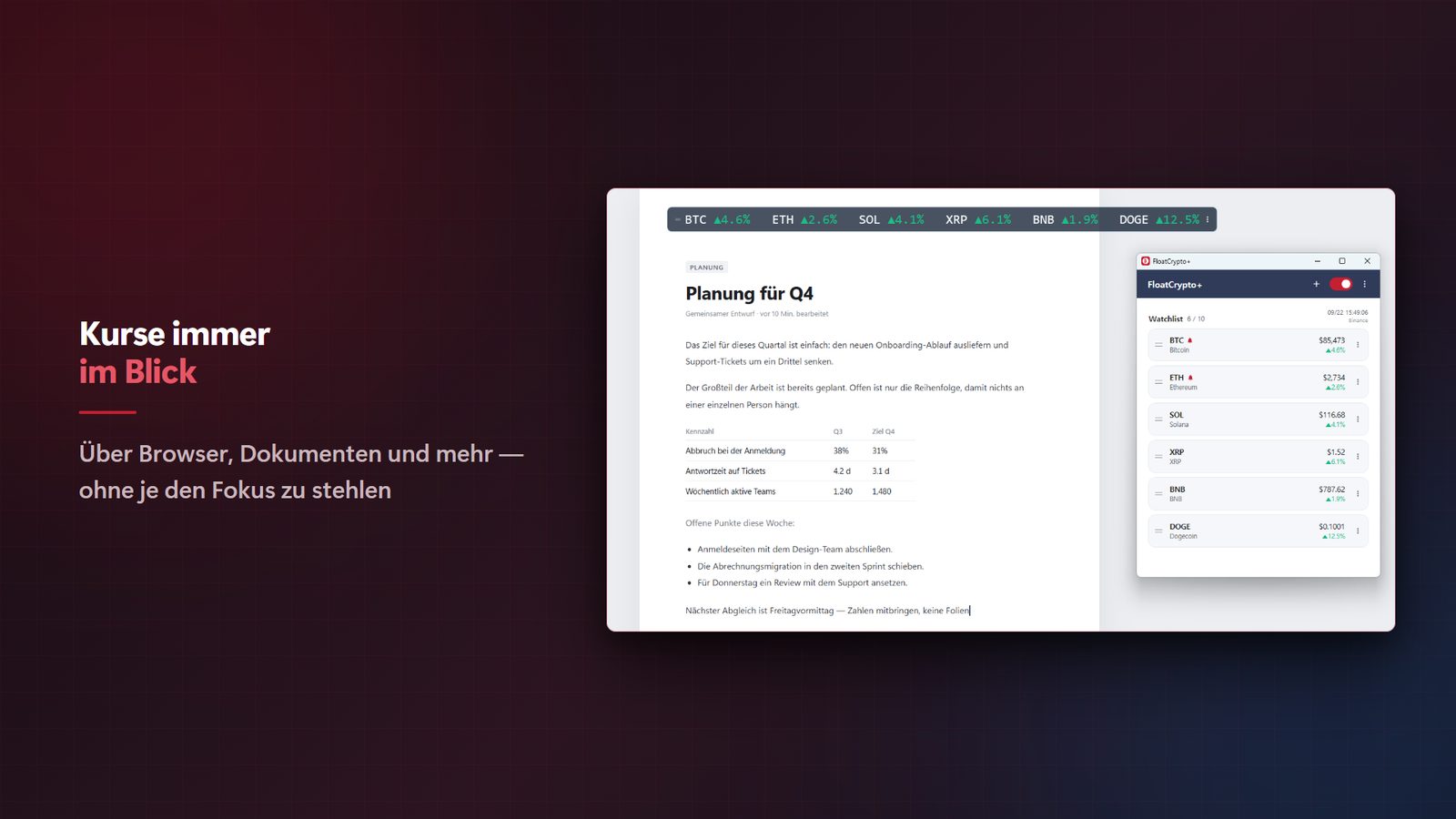 FloatCrypto+ for Windows Screenshots 1