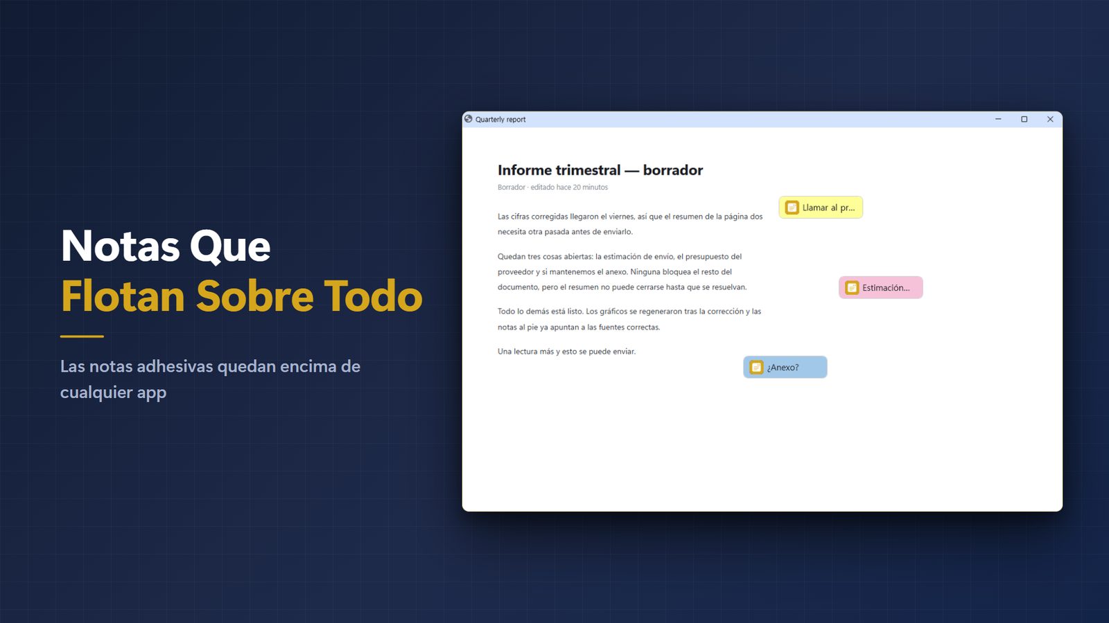 FloatNote+ for Windows Capturas 1
