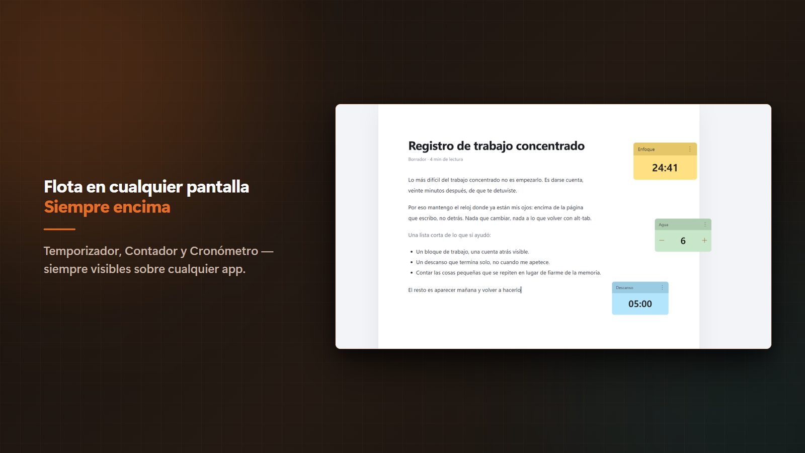 FloatTimer+ for Windows Capturas 1