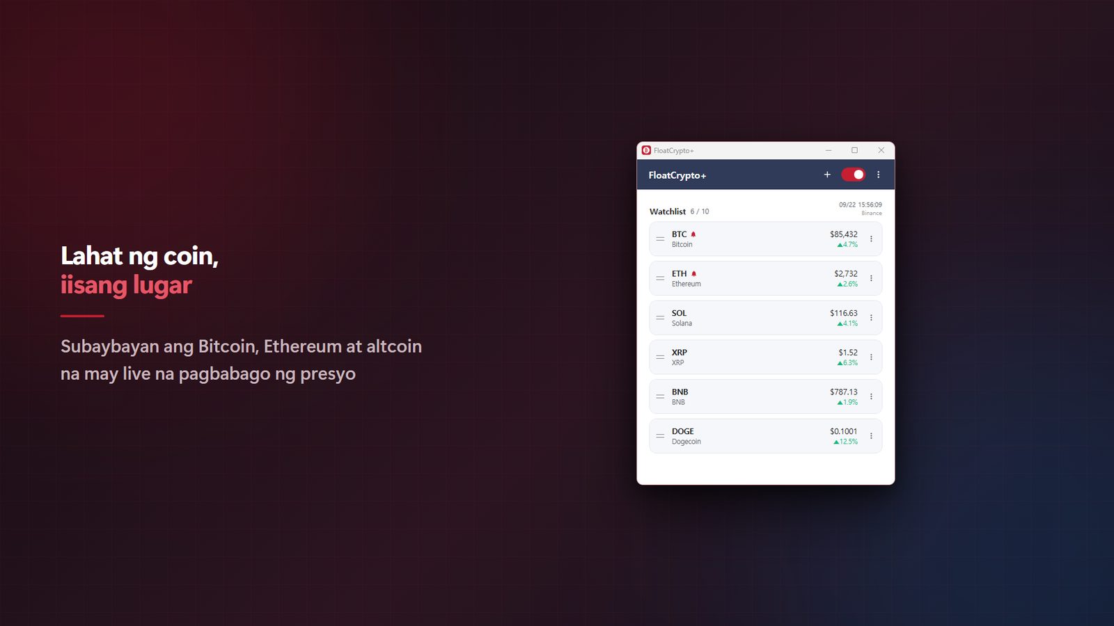 FloatCrypto+ for Windows Mga Screenshot 2