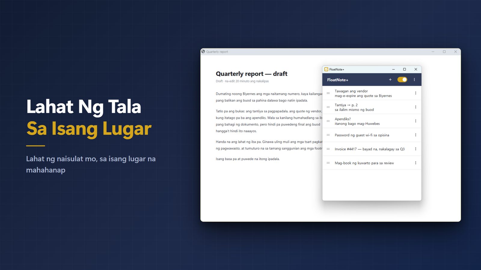 FloatNote+ for Windows Mga Screenshot 4