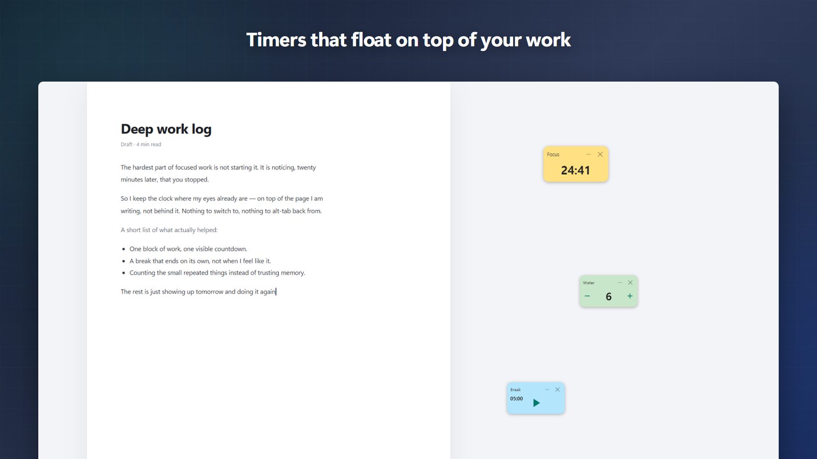 FloatTimer+ for Windows स्क्रीनशॉट 1