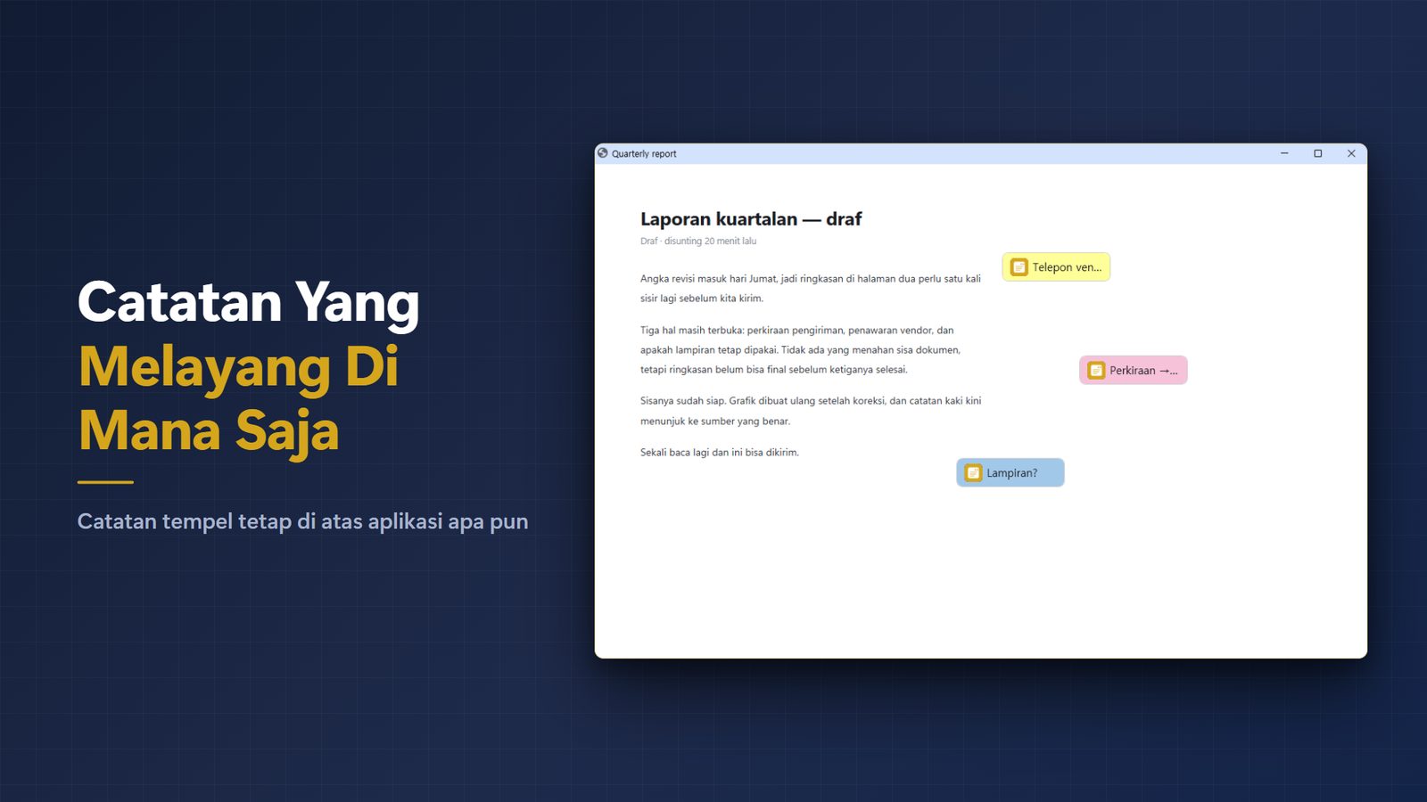FloatNote+ for Windows Tangkapan Layar 1