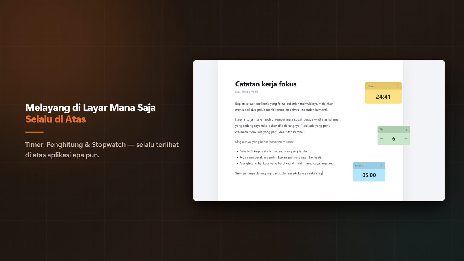 FloatTimer+ for Windows Tangkapan Layar 1