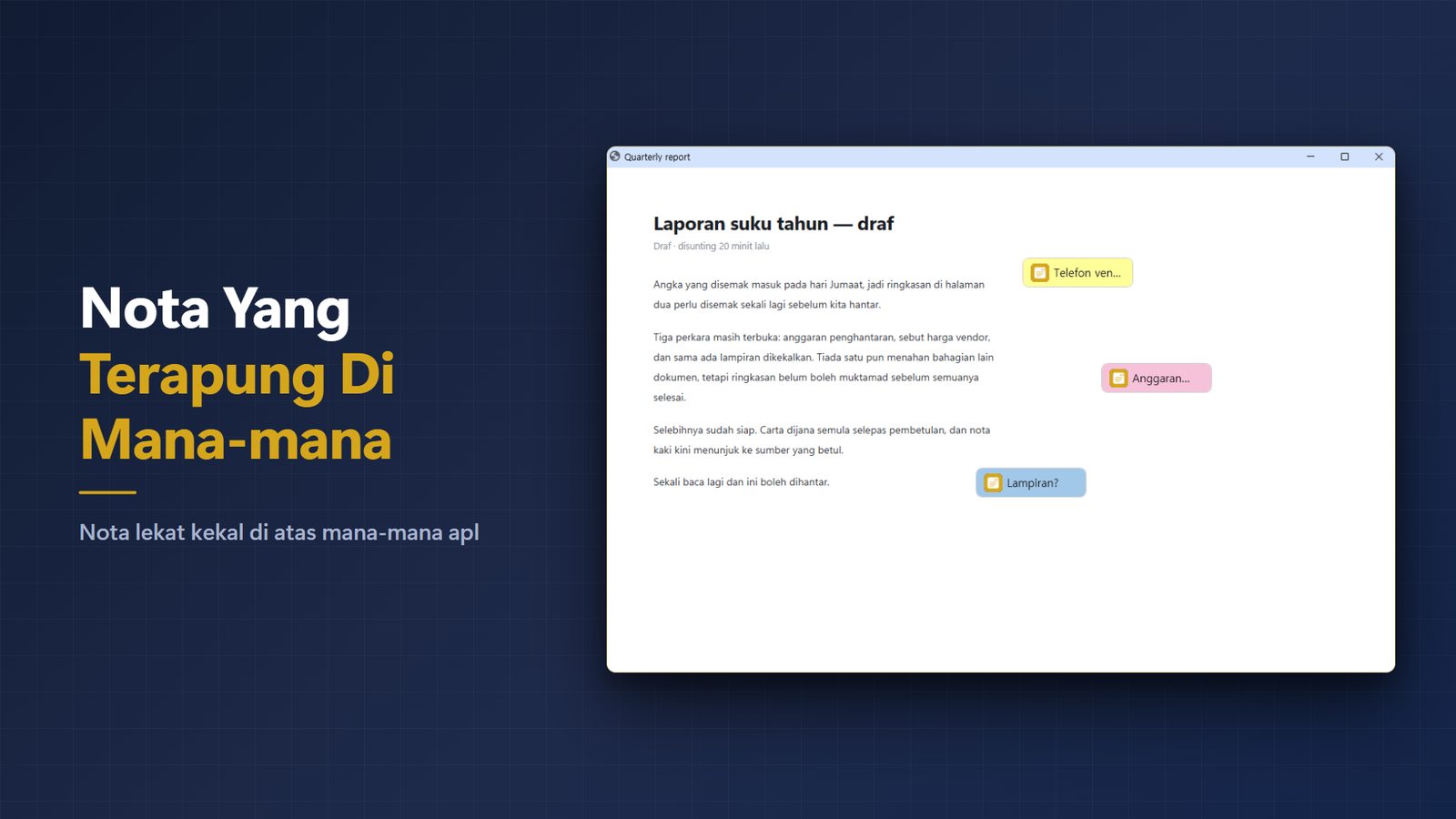 FloatNote+ for Windows Tangkapan Skrin 1