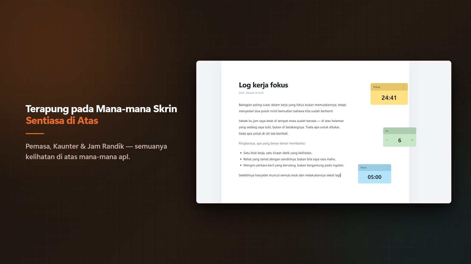 FloatTimer+ for Windows Tangkapan Skrin 1