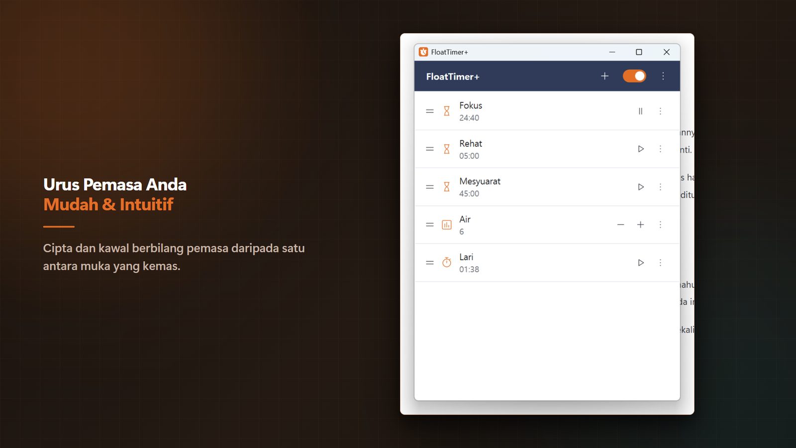 FloatTimer+ for Windows Tangkapan Skrin 2