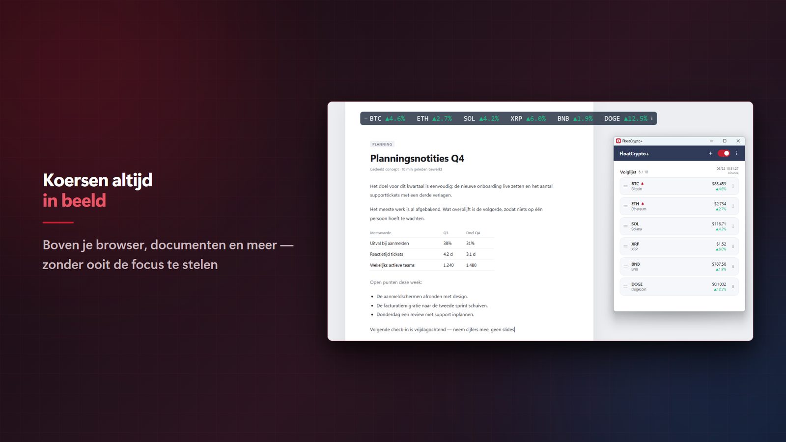 FloatCrypto+ for Windows Screenshots 1