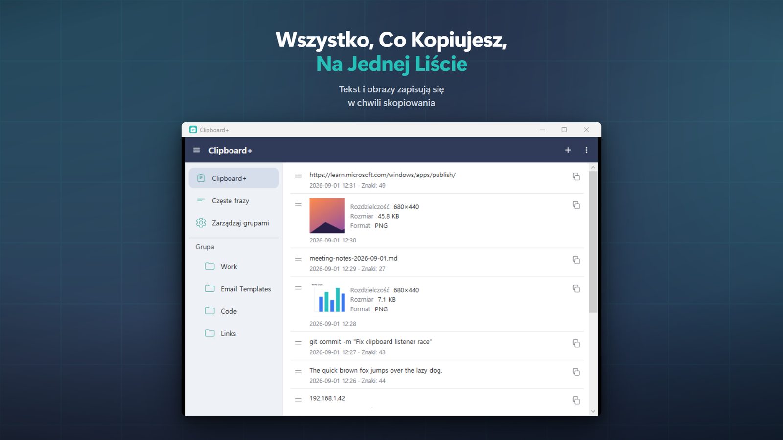 Clipboard+ for Windows Zrzuty ekranu 1
