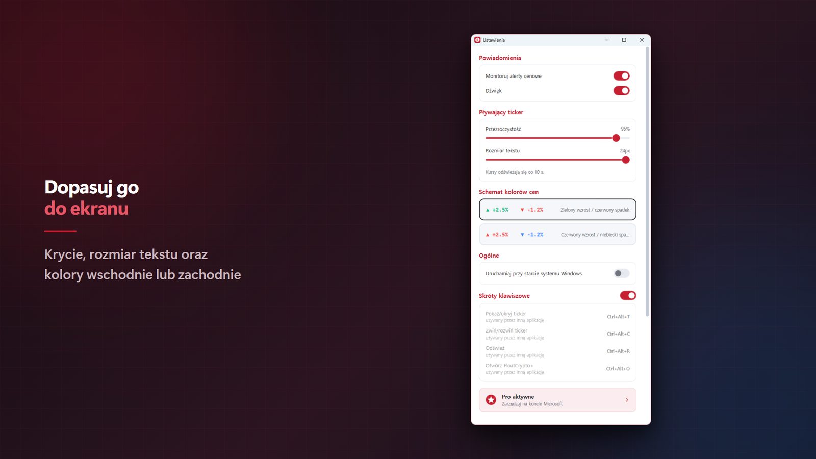 FloatCrypto+ for Windows Zrzuty ekranu 5