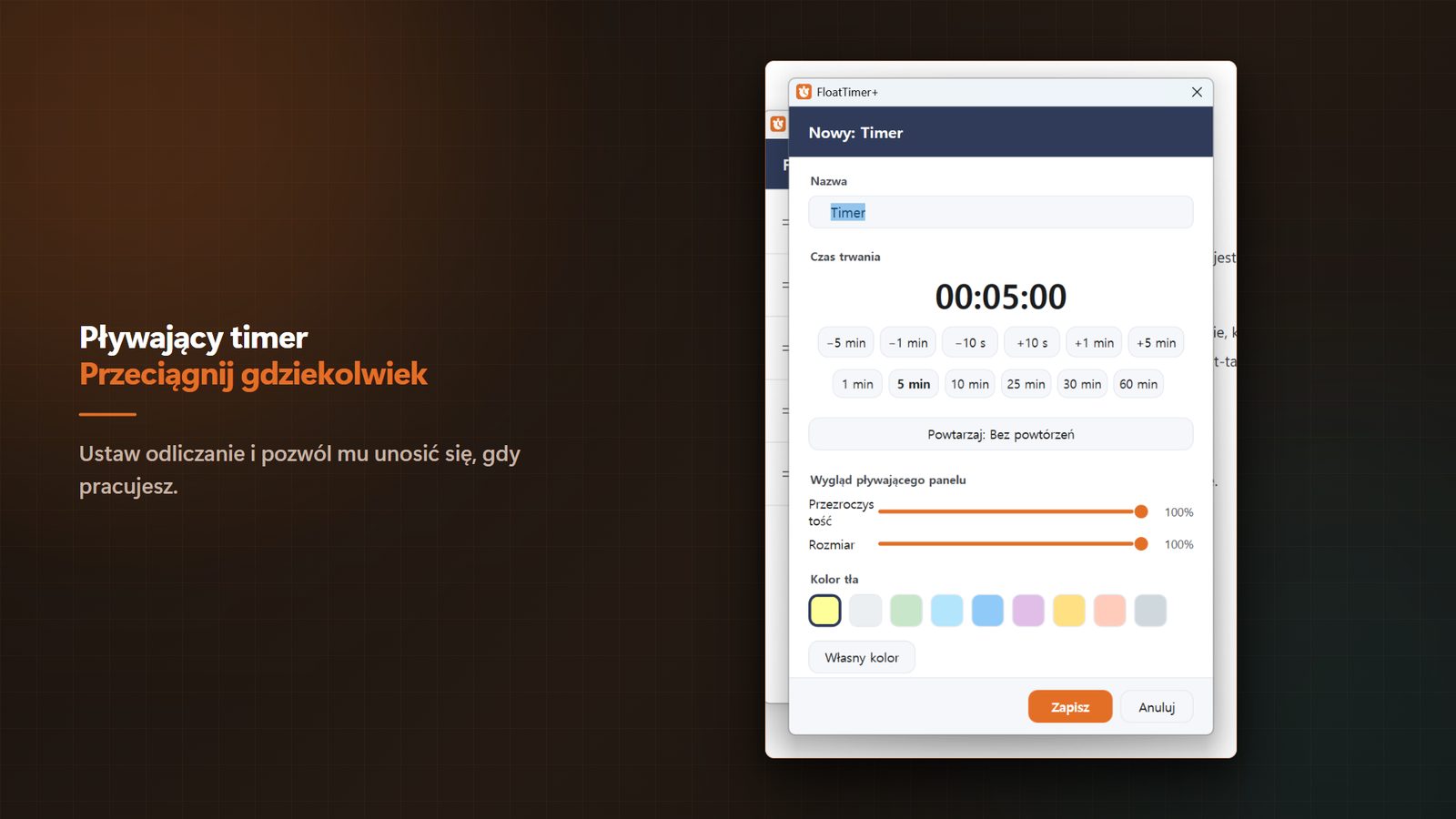 FloatTimer+ for Windows Zrzuty ekranu 3