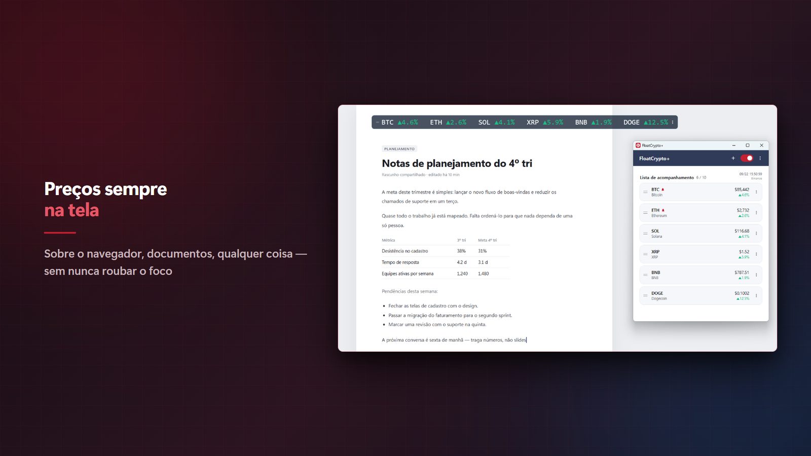 FloatCrypto+ for Windows Capturas de tela 1