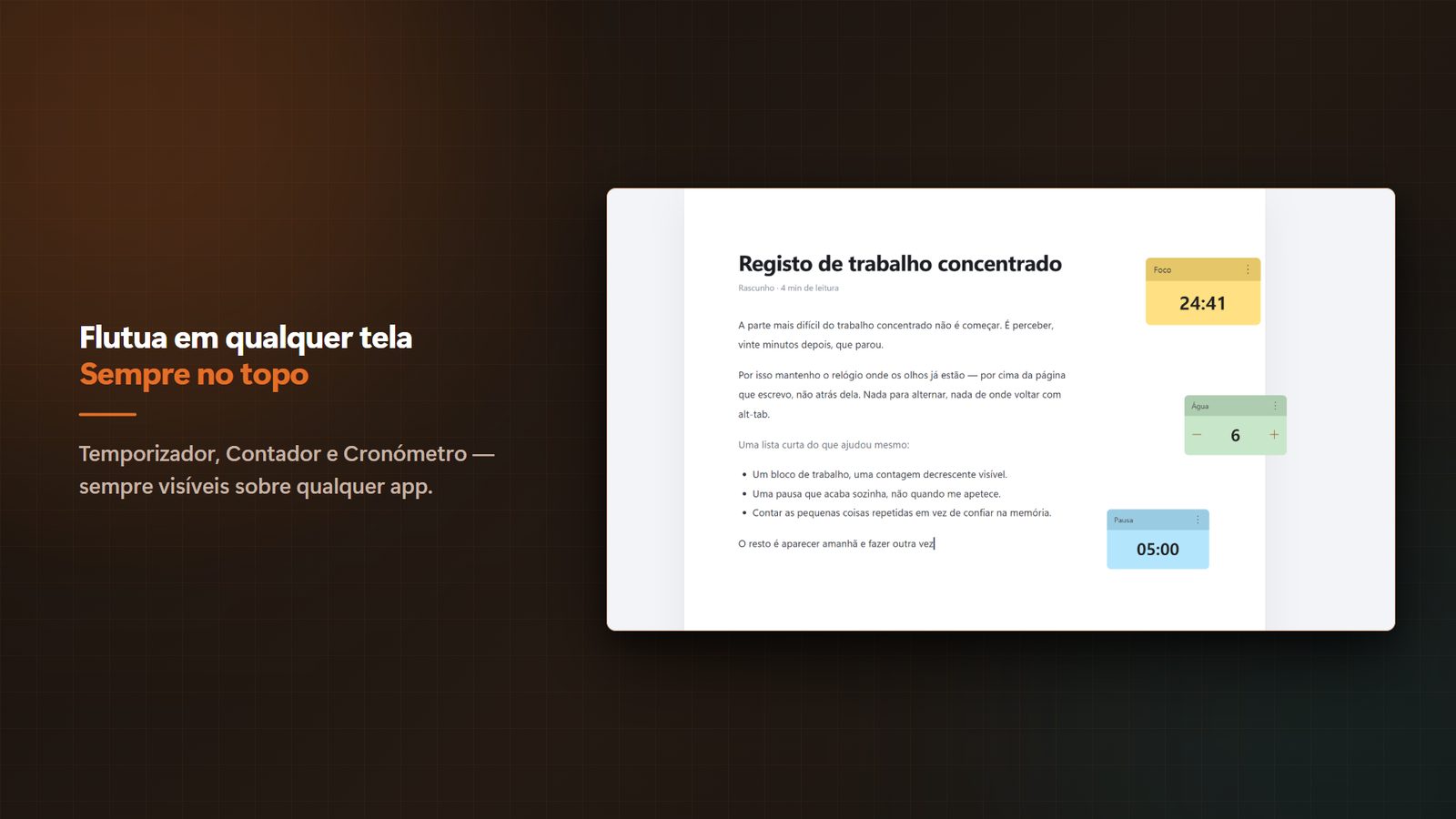 FloatTimer+ for Windows Capturas de tela 1