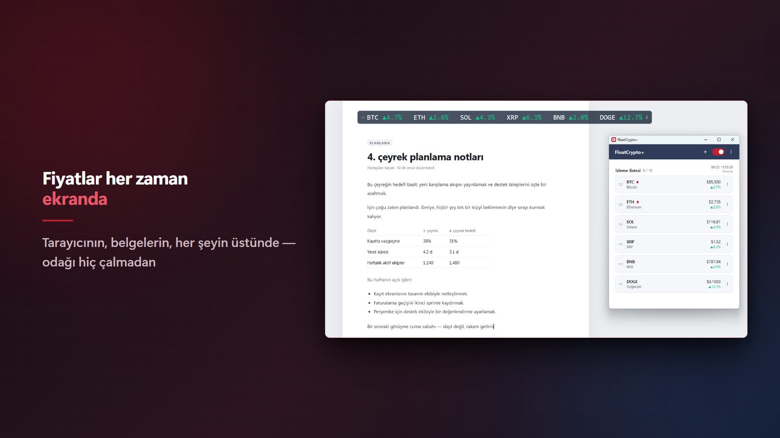 FloatCrypto+ for Windows Ekran Görüntüleri 1