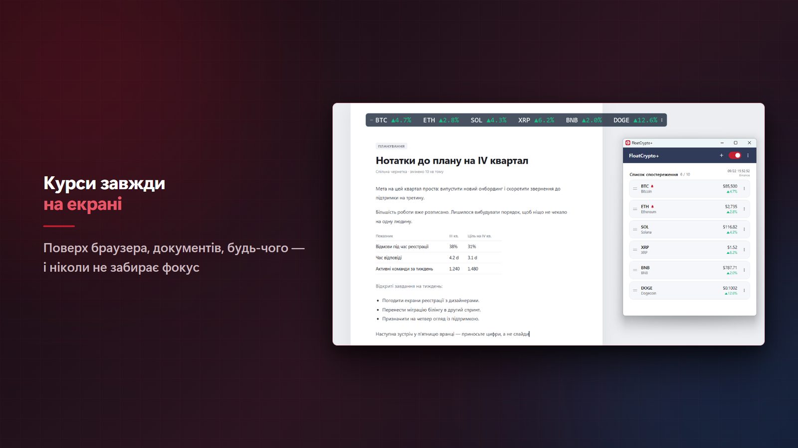 FloatCrypto+ for Windows Знімки екрана 1