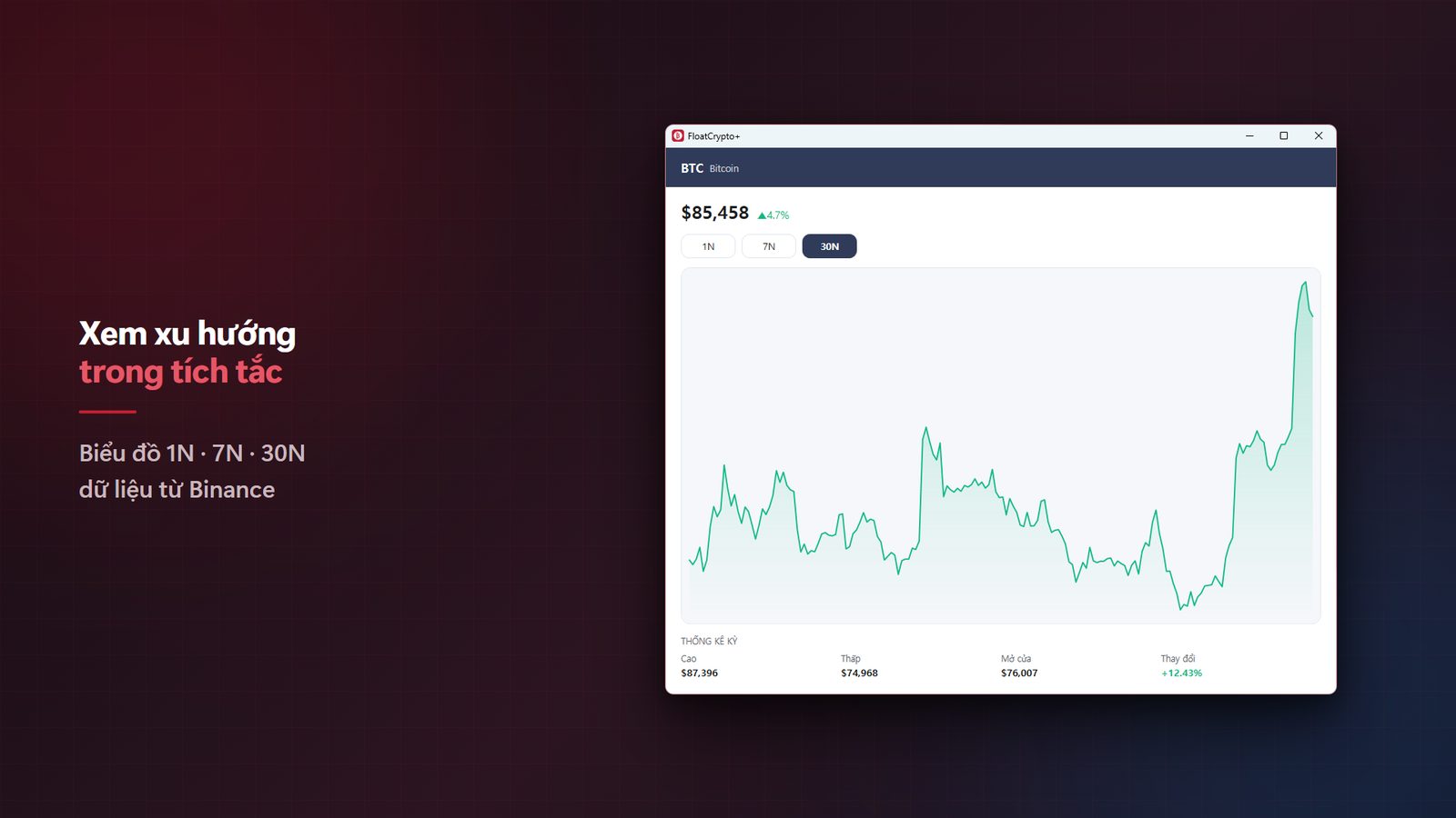 FloatCrypto+ for Windows Ảnh chụp màn hình 3